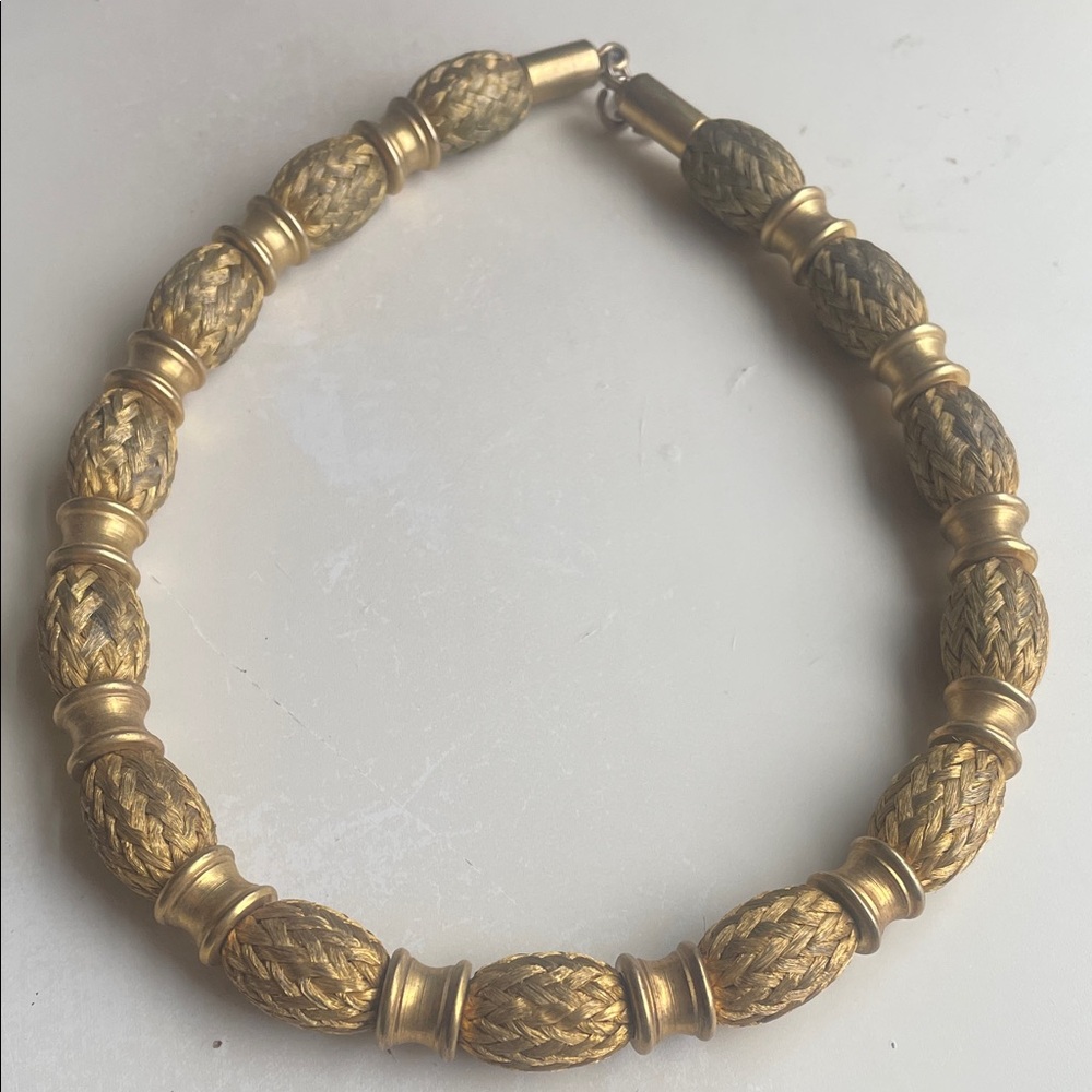 Elegant Gold-Toned Braided Necklace